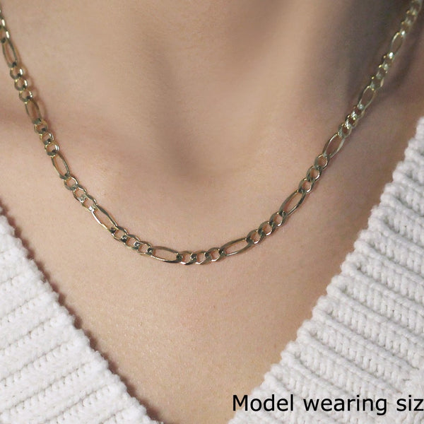 14k Yellow Gold Solid Figaro Chain (3.80 mm)