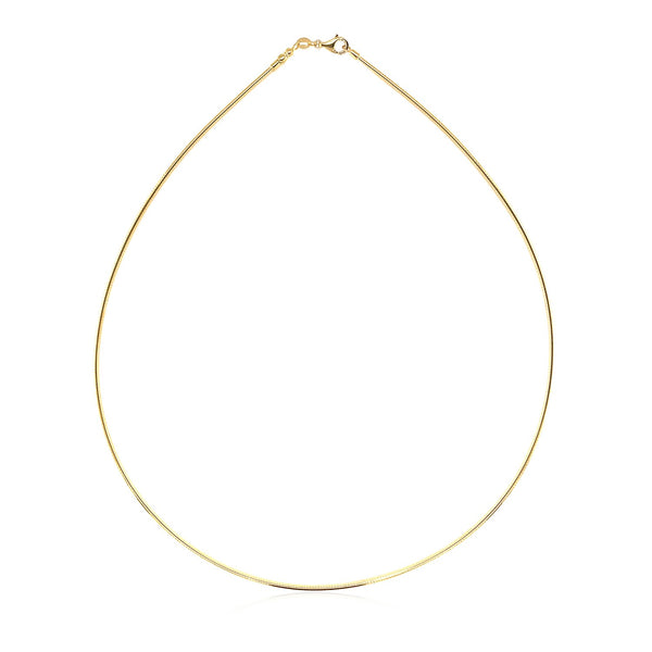 14k Yellow Gold Necklace in a Round Omega Chain Style