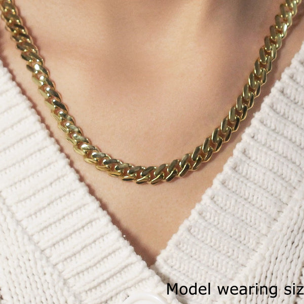 14k Yellow Gold Polished Miami Cuban Chain Necklace
